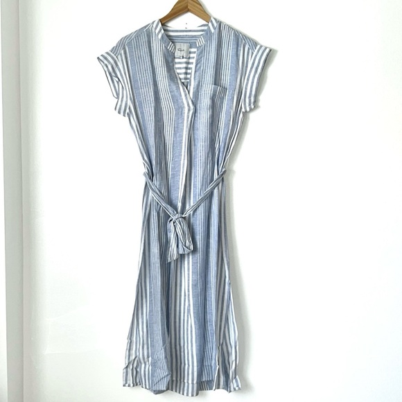 Rails Suri Blue Dusk Striped Linen Dress NWOT - Picture 4 of 10